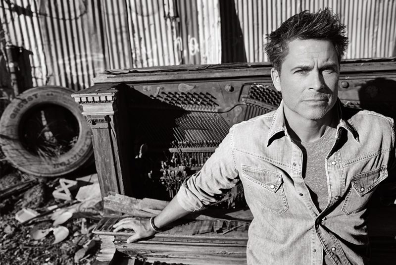 Photographed by Nigel Parry, Rob Lowe pictured in a Levi's denim shirt.