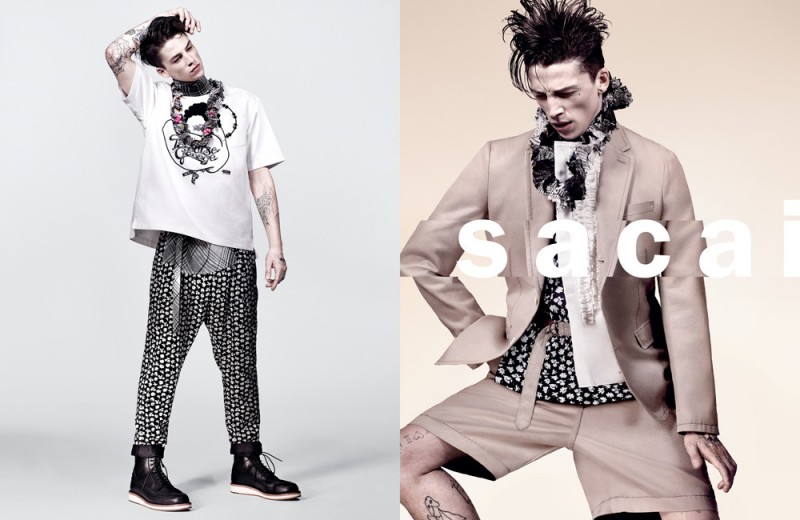 Ash Stymest photographed by Craig McDean for Sacai's spring-summer 2016 campaign.