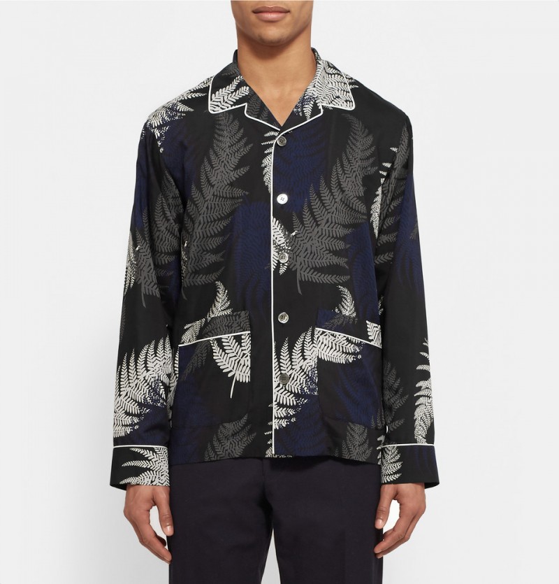 Sacai Camp Collar Printed Voile Shirt