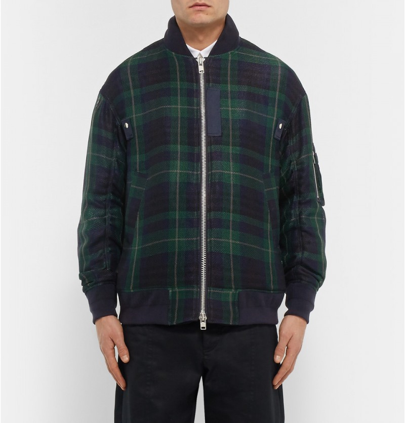 Sacai Checked Canvas Bomber Jacket