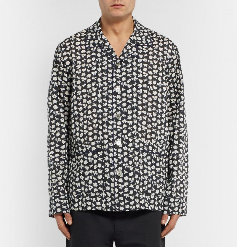 Sacai Printed Camp Collar Voile Shirt