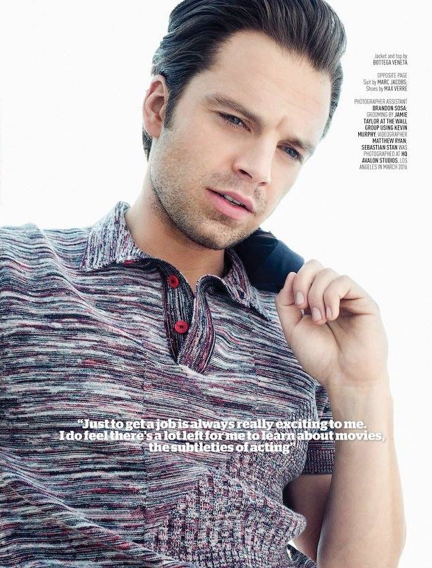 Sebastian Stan sports a casual look from Bottega Veneta for August Man Malaysia.