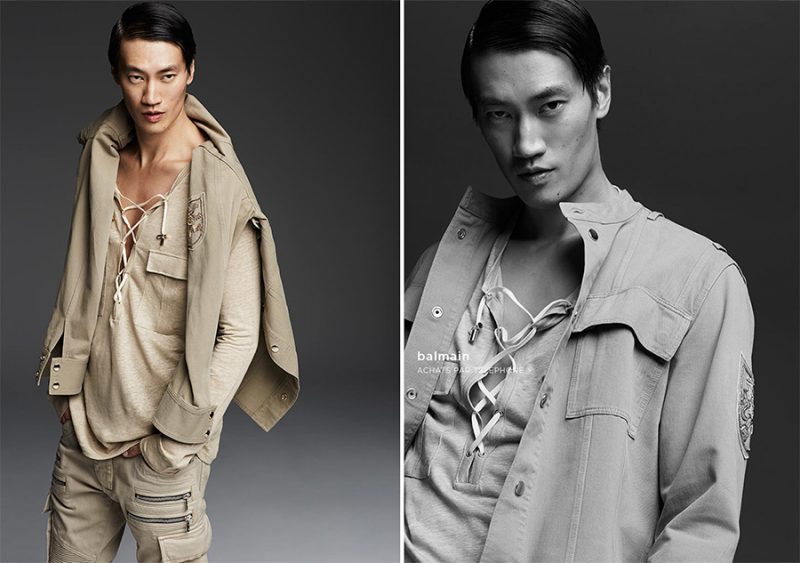 Philip Huang is safari chic in a spring-summer 2016 look from Parisian fashion house Balmain. » See Simons' Designer Proposal for the Season Philip Huang is safari chic in a spring-summer 2016 look from Parisian fashion house Balmain.