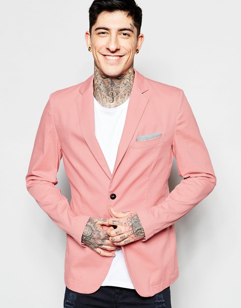 Sisley Pink Slim-Fit Blazer