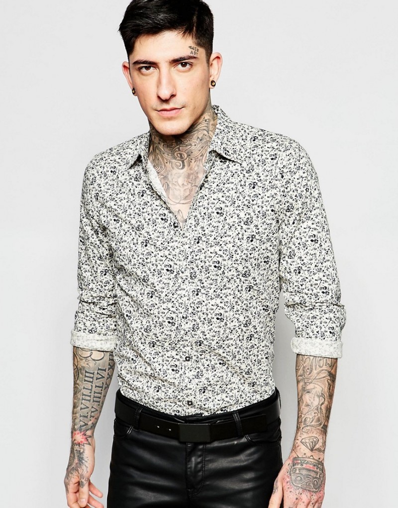 Sisley Slim-Fit Floral Print Shirt