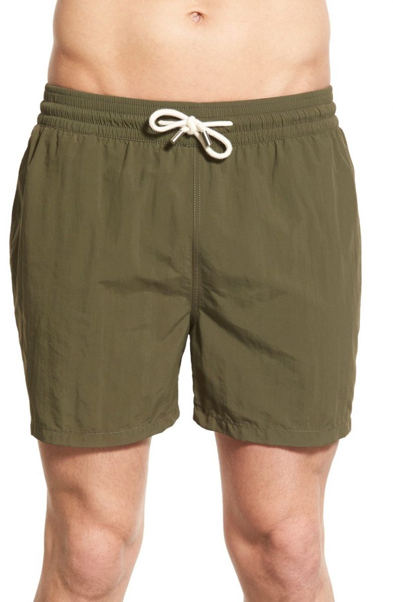 Solid & Striped Classic Swim Trunks in Olive