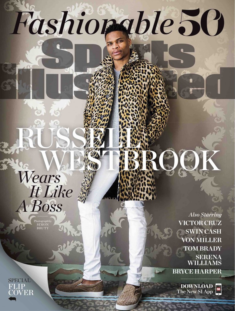 Russell Westbrook covers Sports Illustrated's Fashionable 50 issue.