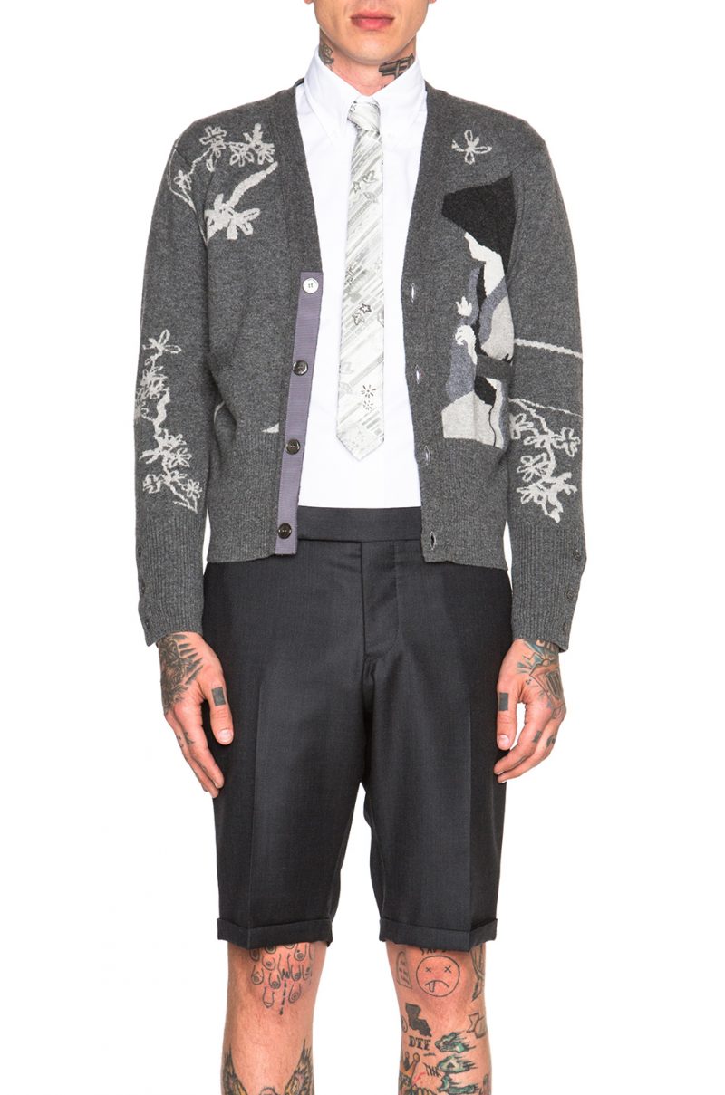 Thom Browne Geisha Intarsia Cashmere Cardigan