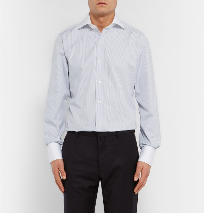 Tom Ford Blue Slim-Fit Striped Shirt