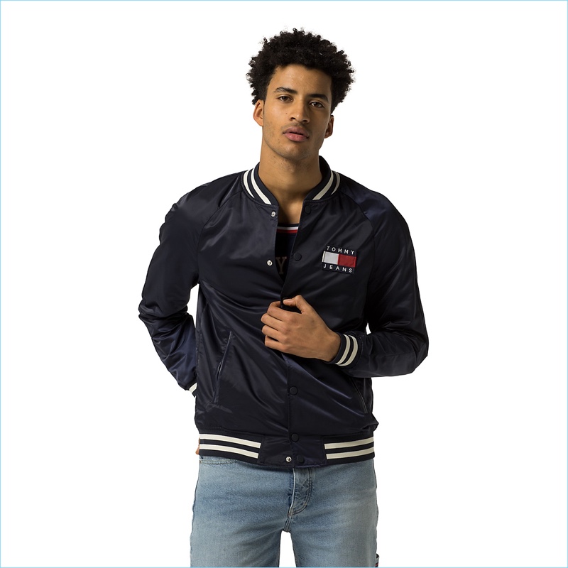 tommy jeans bomber jacket with back logo