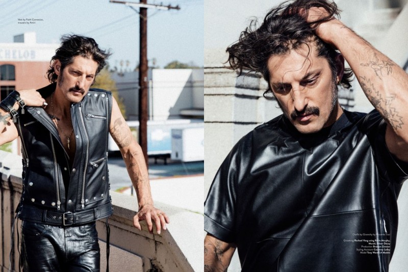 Tony Ward channels his inner biker in leather fashions from Faith Connexion, Amiri and Givenchy.