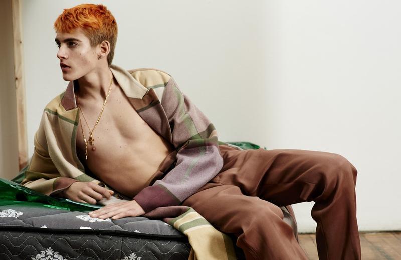 Presley Gerber dons a plaid coat from Ermenegildo Zegna Couture. » Masculin Singulier: Elias de Poot & Presley Gerber for Vogue Hommes Paris Presley Gerber dons a plaid coat from Ermenegildo Zegna Couture.