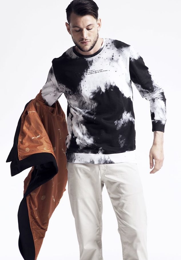 WeSC goes graphic with a black and white sweatshirt.