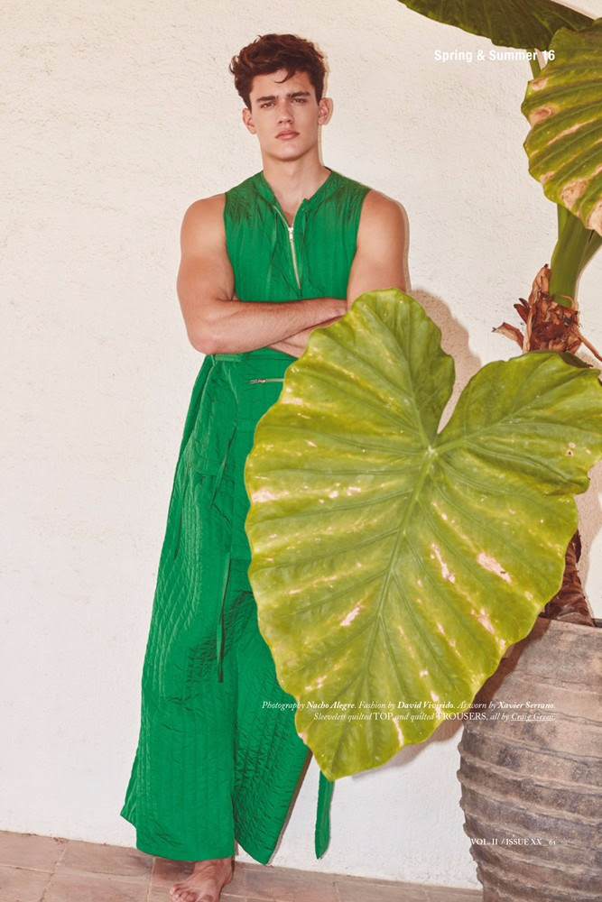 Xavier Serrano models an avant-garde look from designer Craig Green.