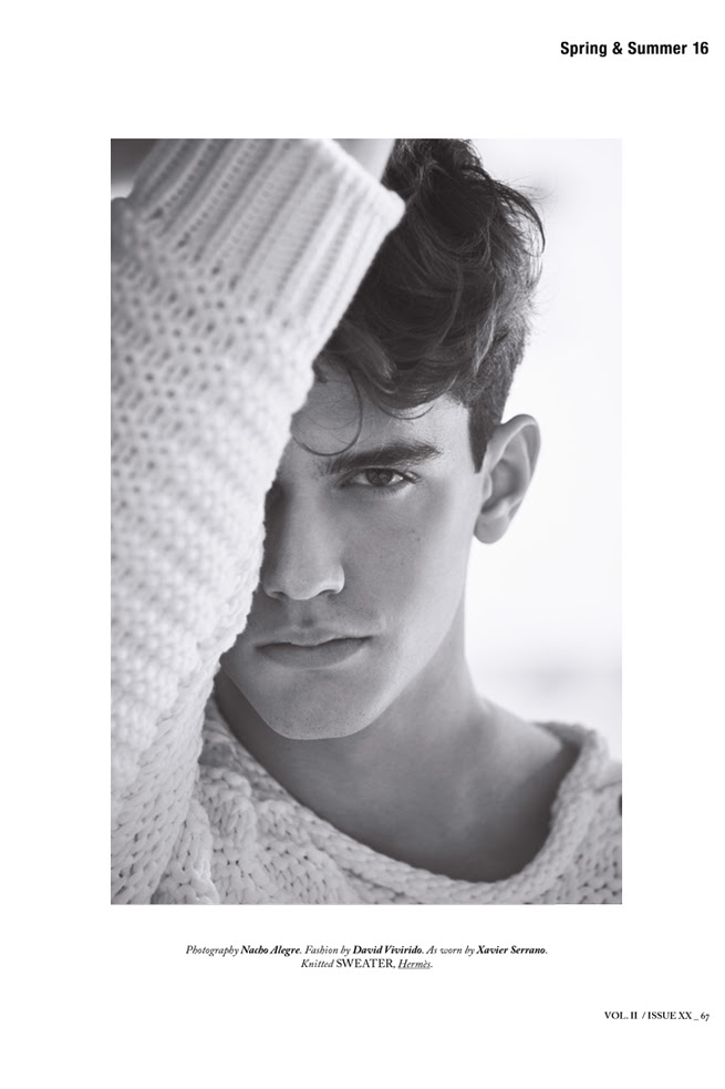 Xavier Serrano pictured in a knit by Hermes.