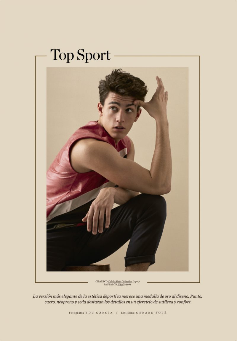 Xavier Serrano models the latest fashions from Calvin Klein Collection and H&M.