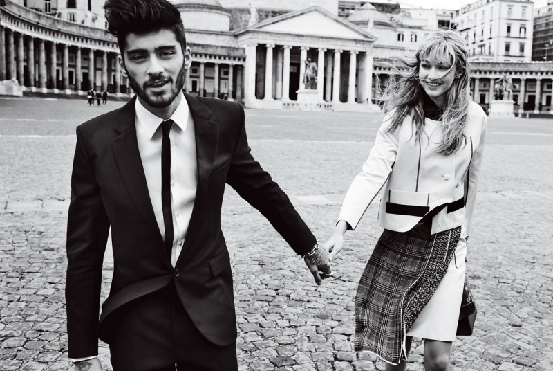 Zayn Malik joins his girlfriend Gigi Hadid in Naples for a shoot in American Vogue.