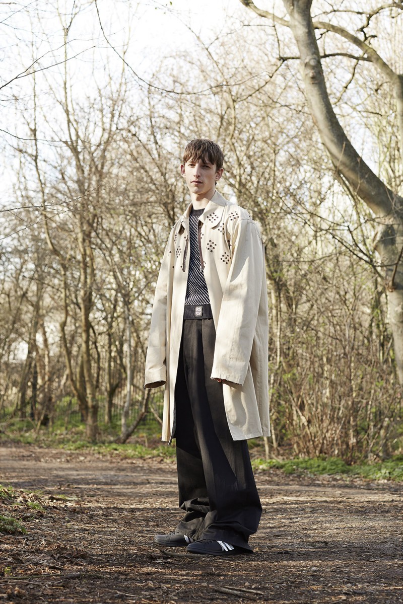 Max Townsend wears all clothes Raf Simons and sneakers Adidas by Raf Simons.