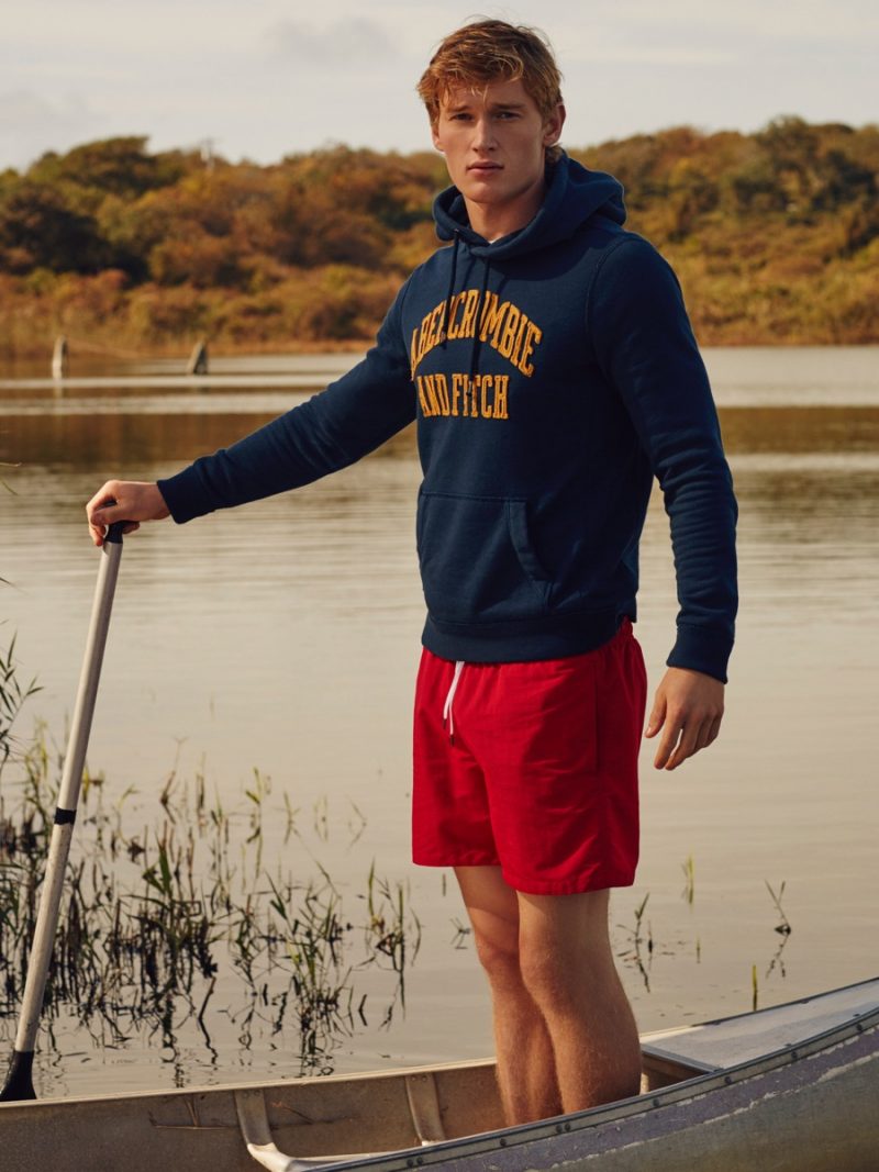 Abercrombie & Fitch channels lifeguard style for a casual summer look.
