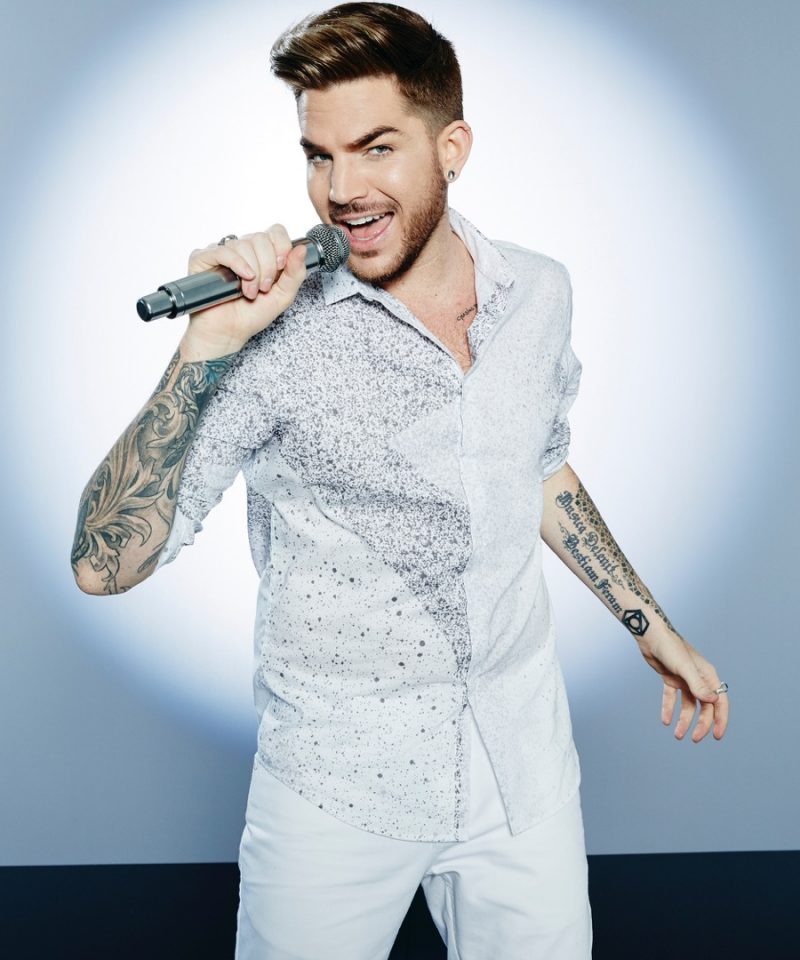 Wearing a look from INC International Concepts, Adam Lambert is all smiles as he fronts Macy's summer 2016 American Icons campaign.