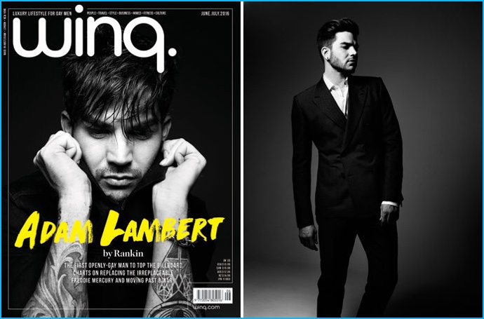 Adam Lambert covers the June/July 2016 issue of Winq magazine.