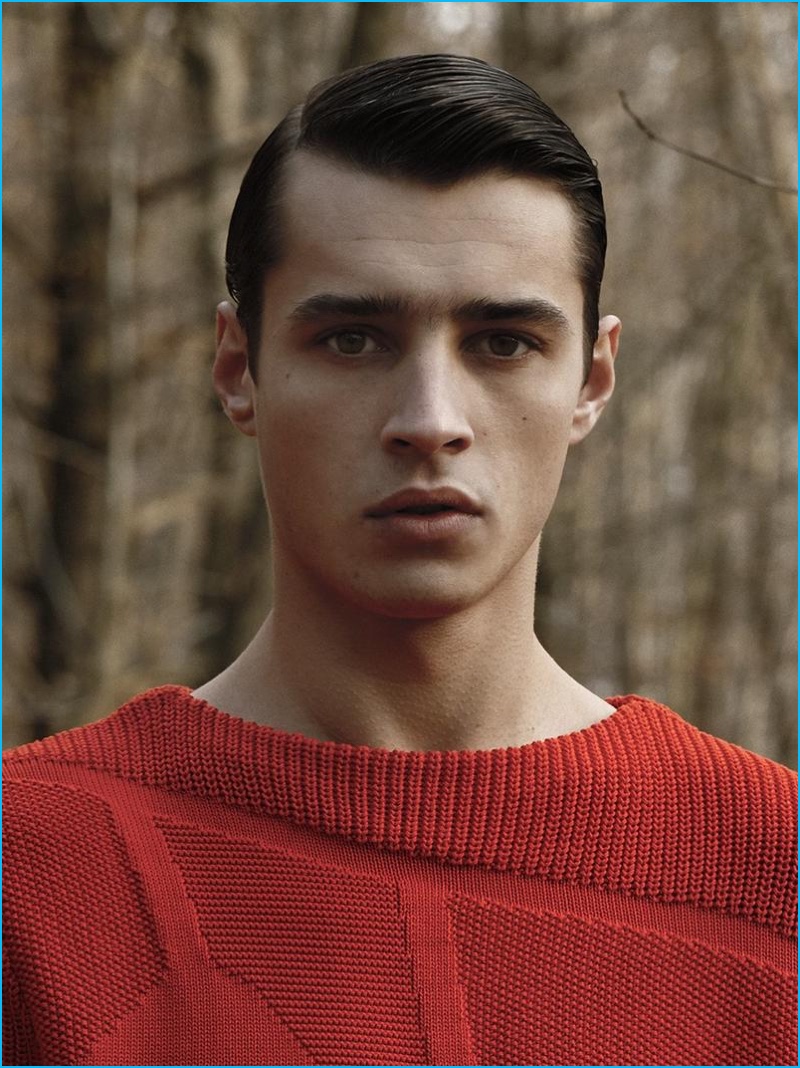Adrien Sahores sports Carven fashions for the pages of Hercules Universal.