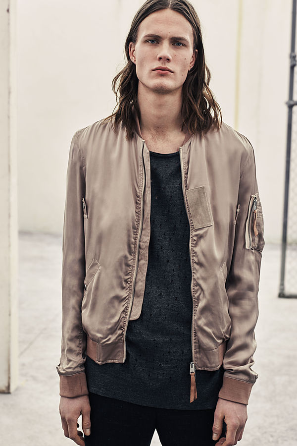 AllSaints Varberg Bomber Jacket and Blink Short-Sleeve Crew Jumper