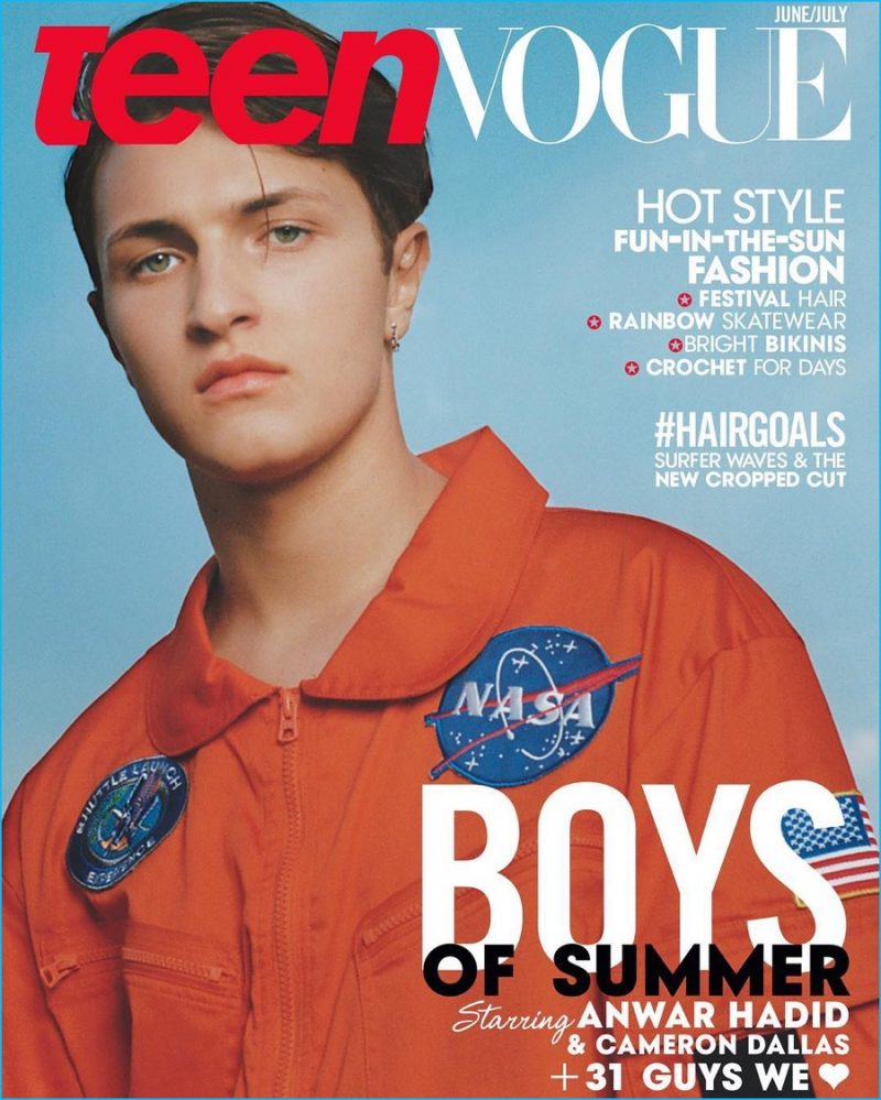 Anwar Hadid cover the June/July 2016 issue of Teen Vogue.