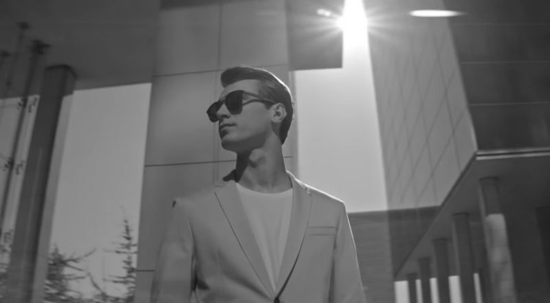 Still of Clément Chabernaud from BOSS' 2016 #masterthelight eyewear campaign featuring sunglasses.