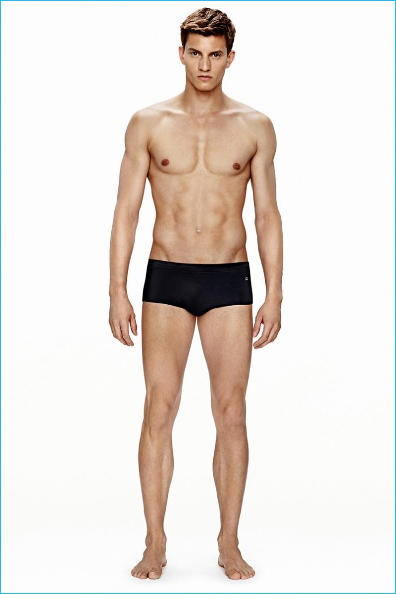 Benjamin Benedek models black Calvin Klein swimsuit. » Calvin Klein Puts Its Stamp on Swim Season Benjamin Benedek models black Calvin Klein swimsuit.