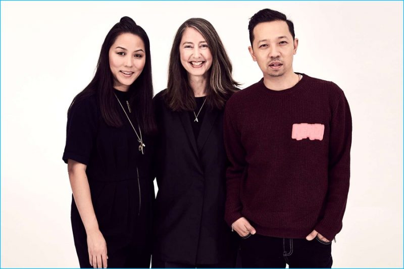 Pictured center, H&M creative advisor Ann-Sofie Johansson poses for a picture with Kenzo creative directors Carol Lim and Humberto Leon.