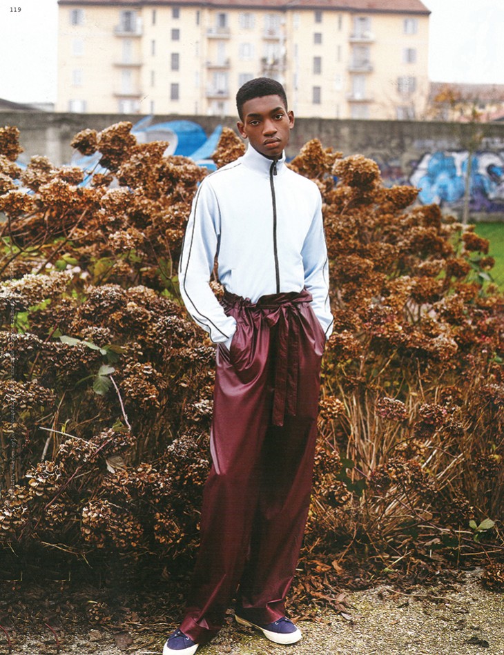 Carvell Conduah goes sporty in a modern look for the pages of Rollacoaster magazine.