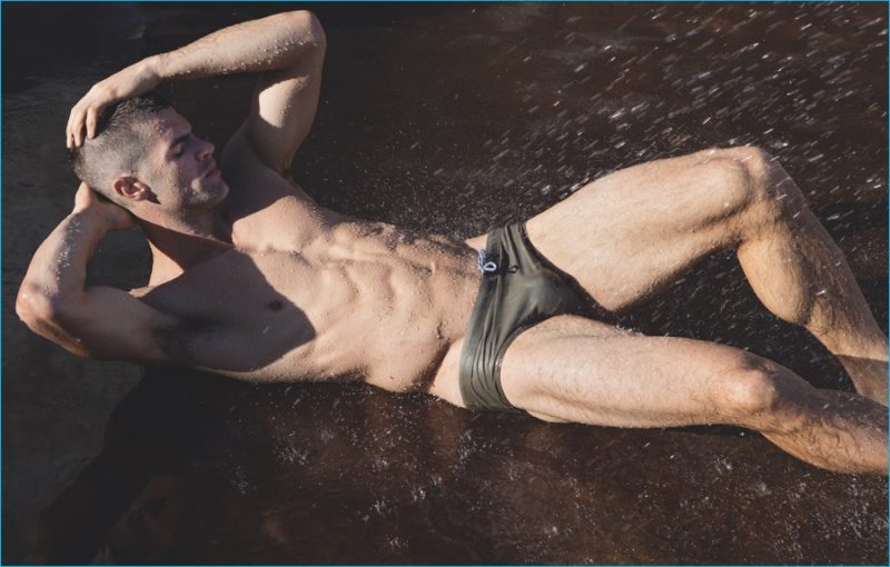 Chad White photographed by Milan Vukmirovic in a swimsuit.
