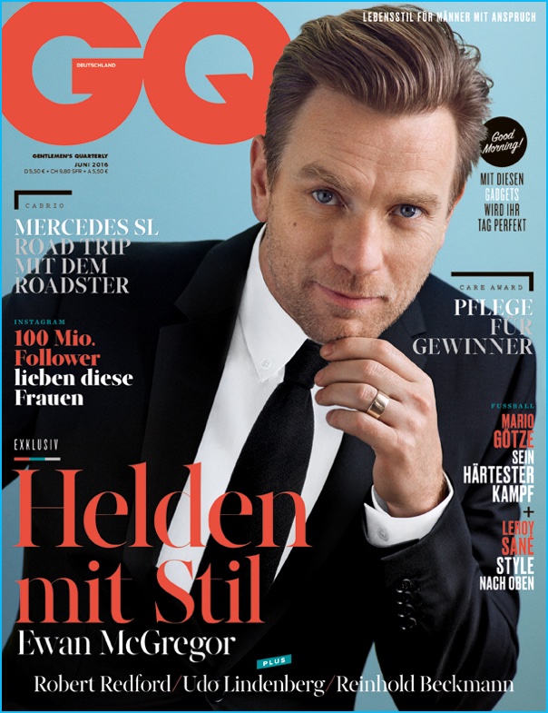 Ewan McGregor covers the June 2016 issue of GQ Germany.