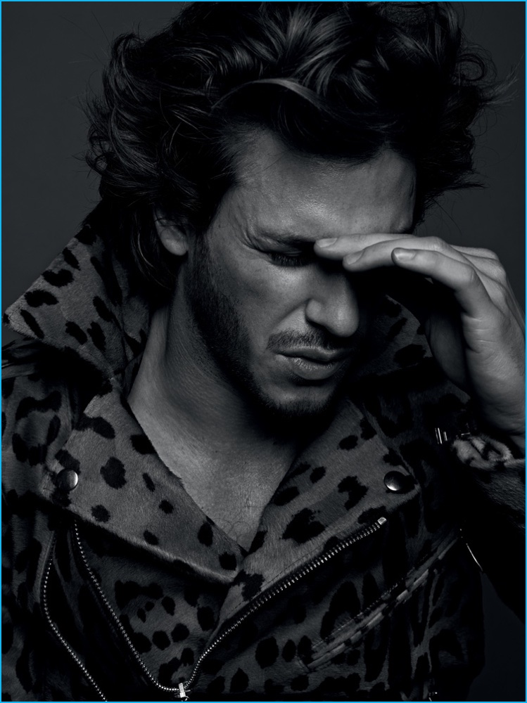 Gaspard Ulliel captured in a black & white portrait for Numéro Homme.