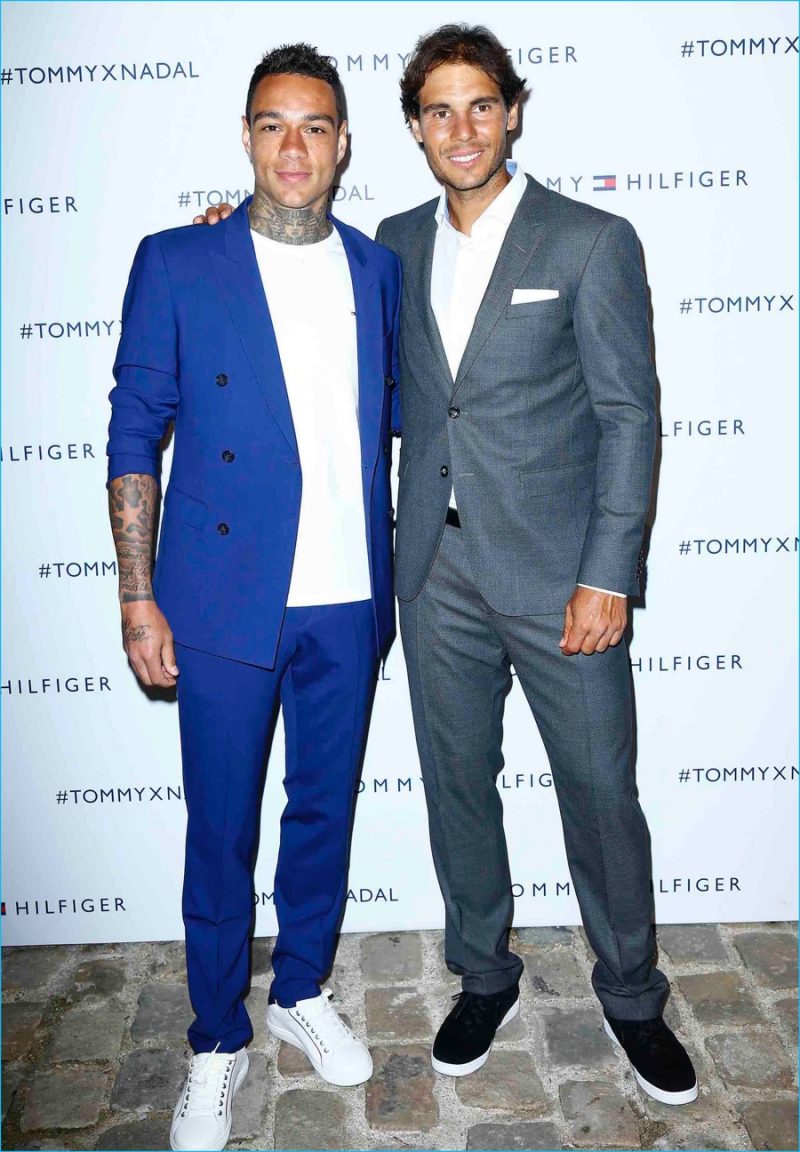 Gregory van der Wiel and Rafael Nadal link up for Tommy Hilfiger's pop-up tennis tournament.