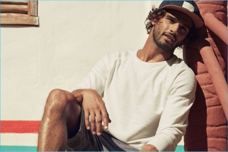 Marlon Teixeira goes casual in a sweatshirt, cotton shorts and a cotton cap from H&M.
