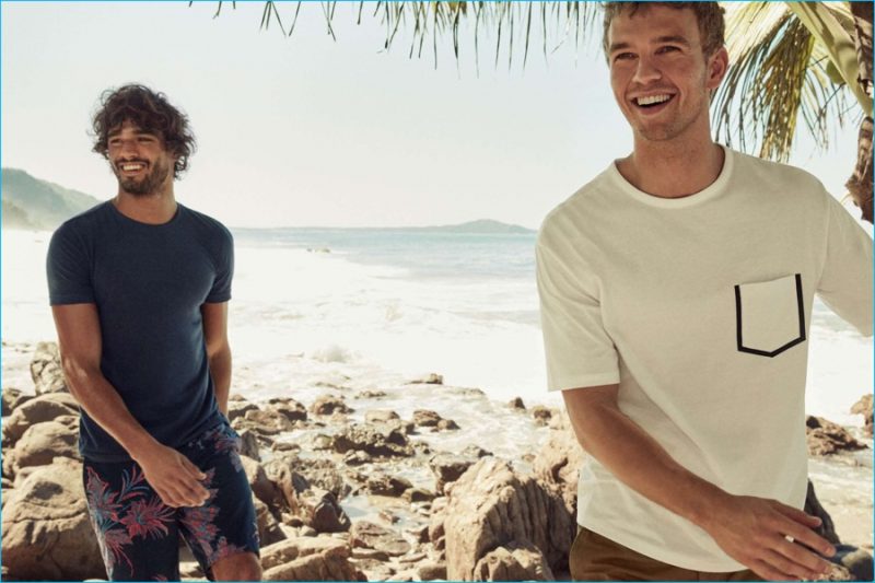 Marlon Teixeira and Benjamin Eidem model casual fashions from H&M.