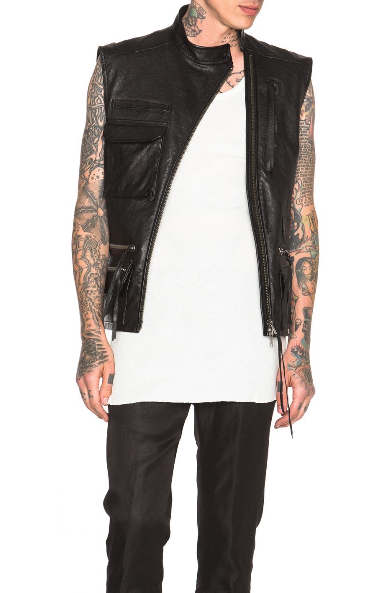 Haider Ackermann Leather Military Vest