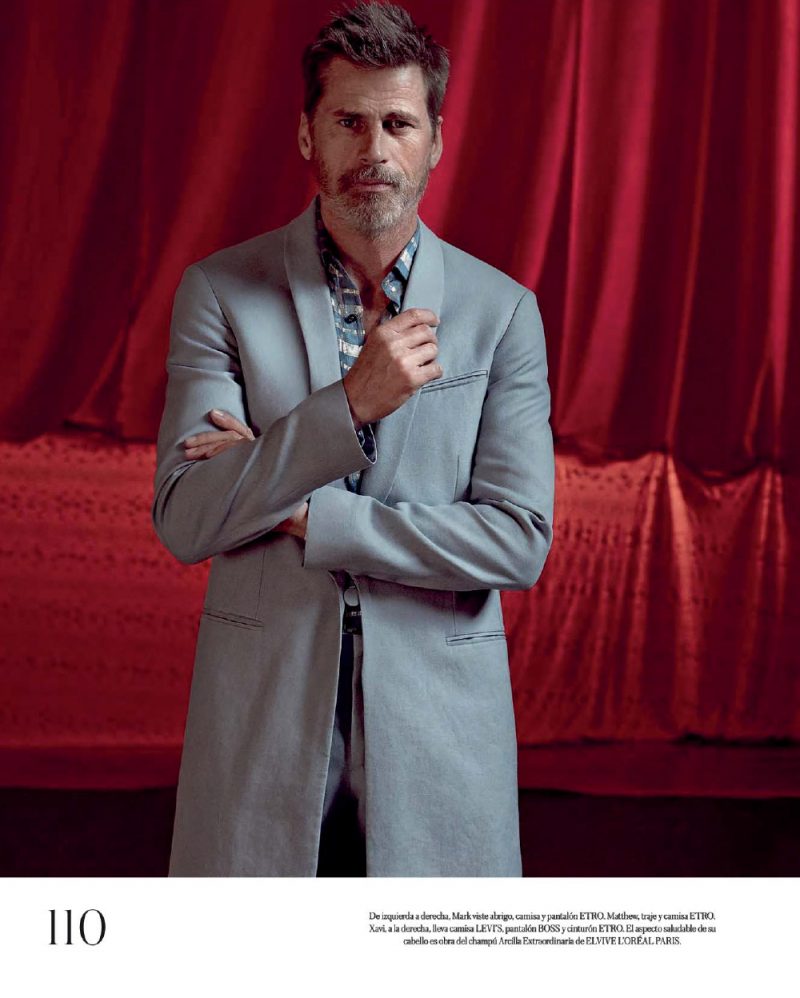 Mark Vanderloo dons a chic, long coat from Etro.