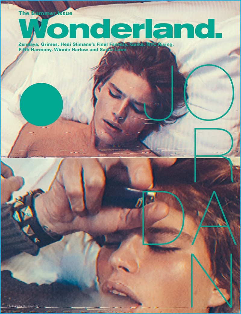 Jordan Barrett covers the most recent issue of Wonderland magazine.