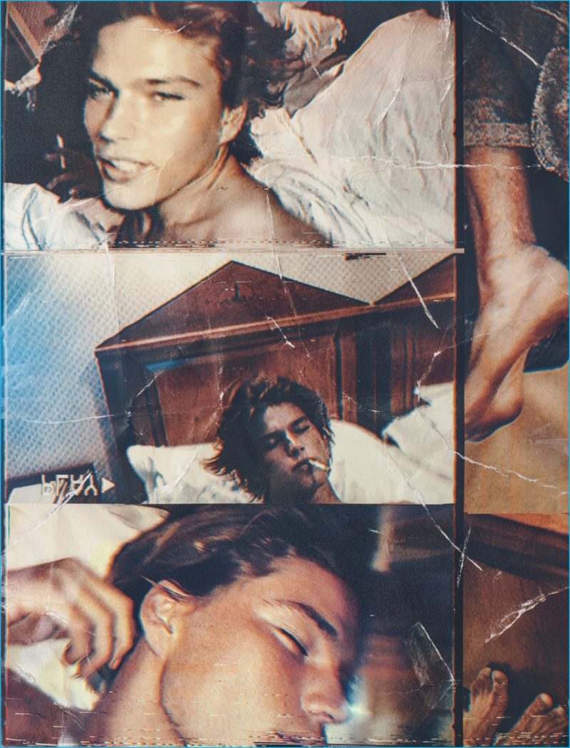 A Wonderland collage featuring nonchalant pictures of Jordan Barrett.