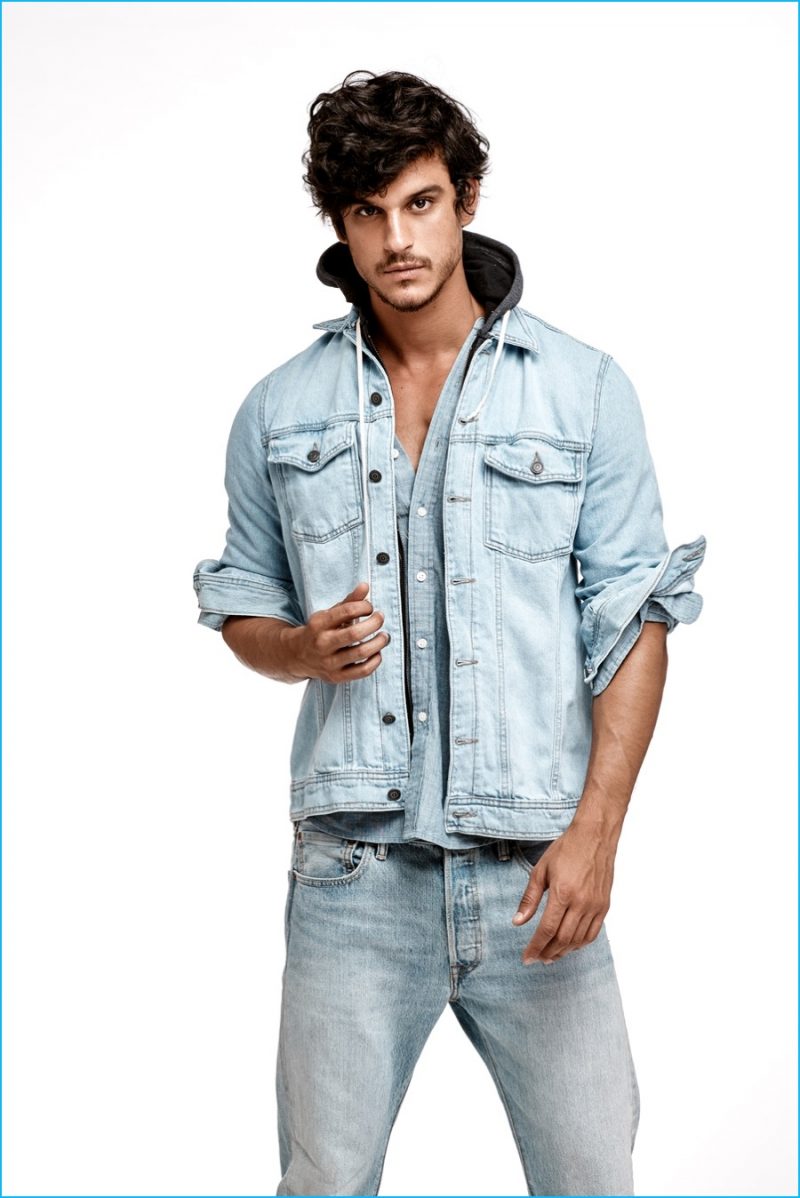 Jorge Alano styled by Cesar Cortinove in double denim.