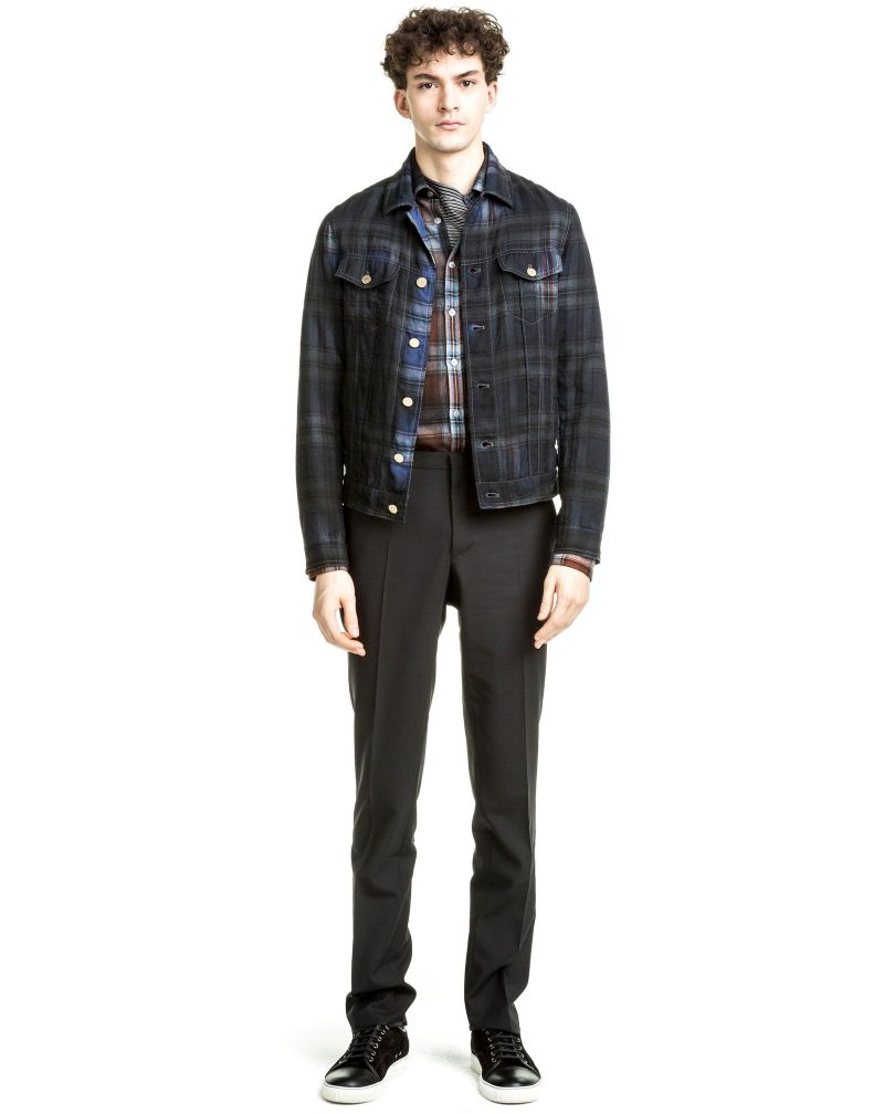 Lanvin Pre-Fall 2016 Over-dyed Check Trucker Jacket