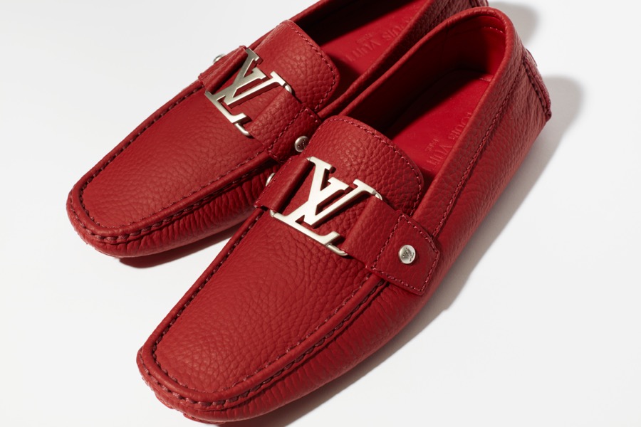 Authentic Louis Vuitton Men's Shade Car Shoes Casual Red Loafers Size 9M W/  Box