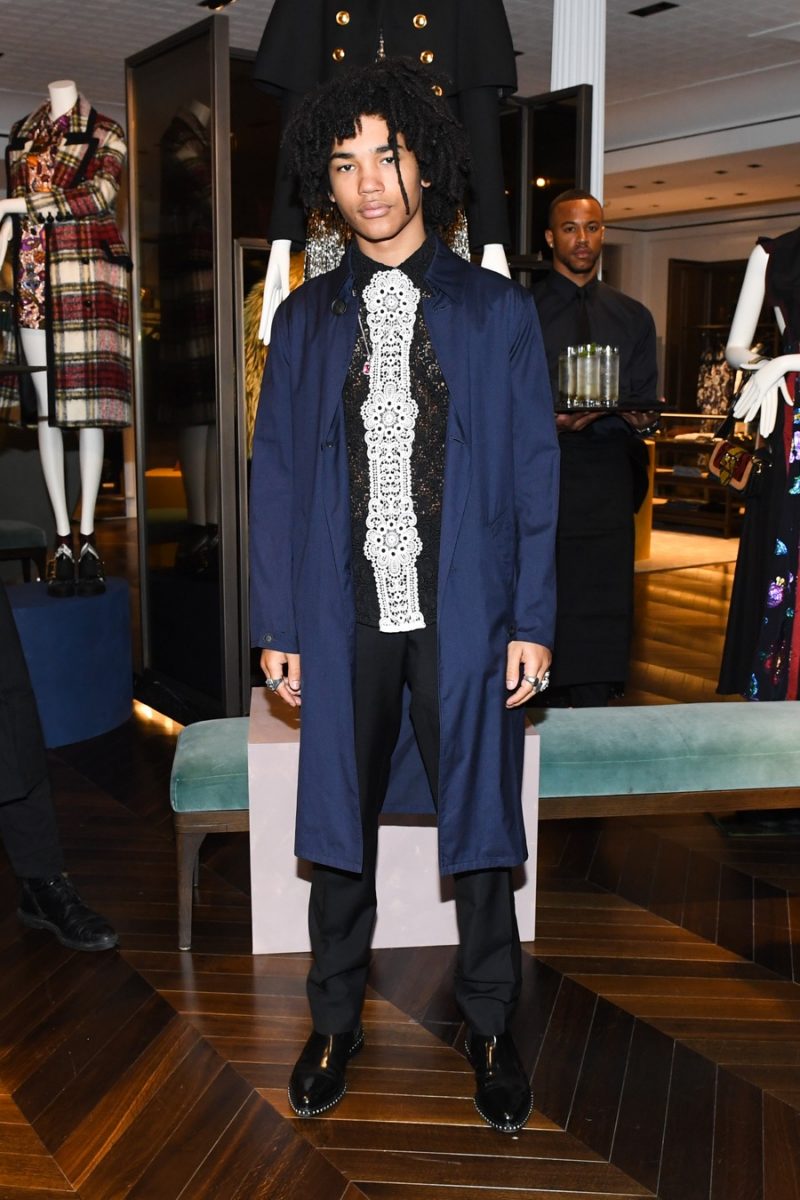 Model Luka Sabbat pictured in a Burberry look.