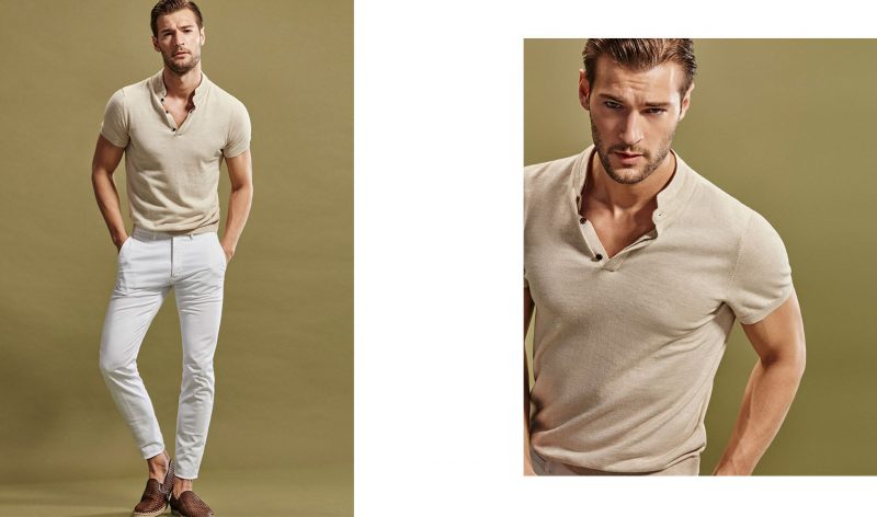 Dan Murphy wears Massimo Dutti's mandarin collar tricot polo shirt. » Massimo Dutti Revisits the Iconic Polo Shirt Dan Murphy wears Massimo Dutti's mandarin collar tricot polo shirt.