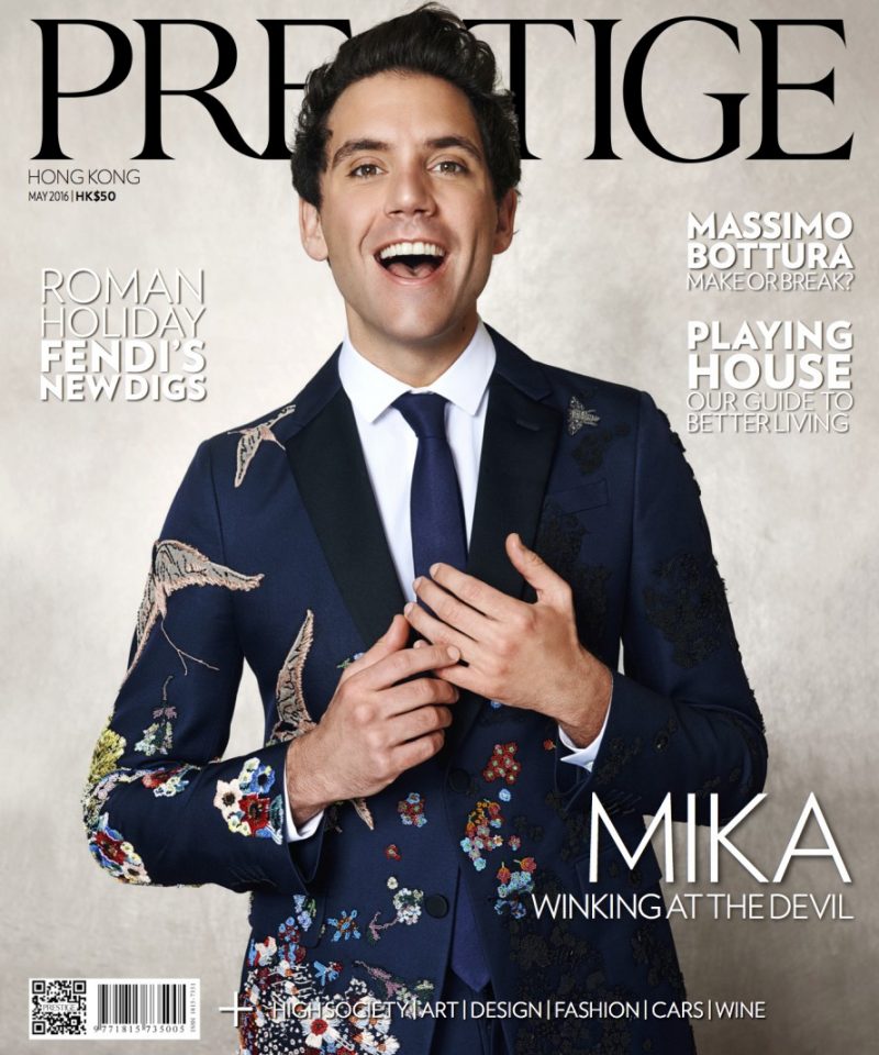 Mika covers the May 2016 issue of Prestige Hong Kong in a custom Valentino look. » Mika Covers Prestige Hong Kong, Dishes on Relationship with Valentino Mika covers the May 2016 issue of Prestige Hong Kong in a custom Valentino look.