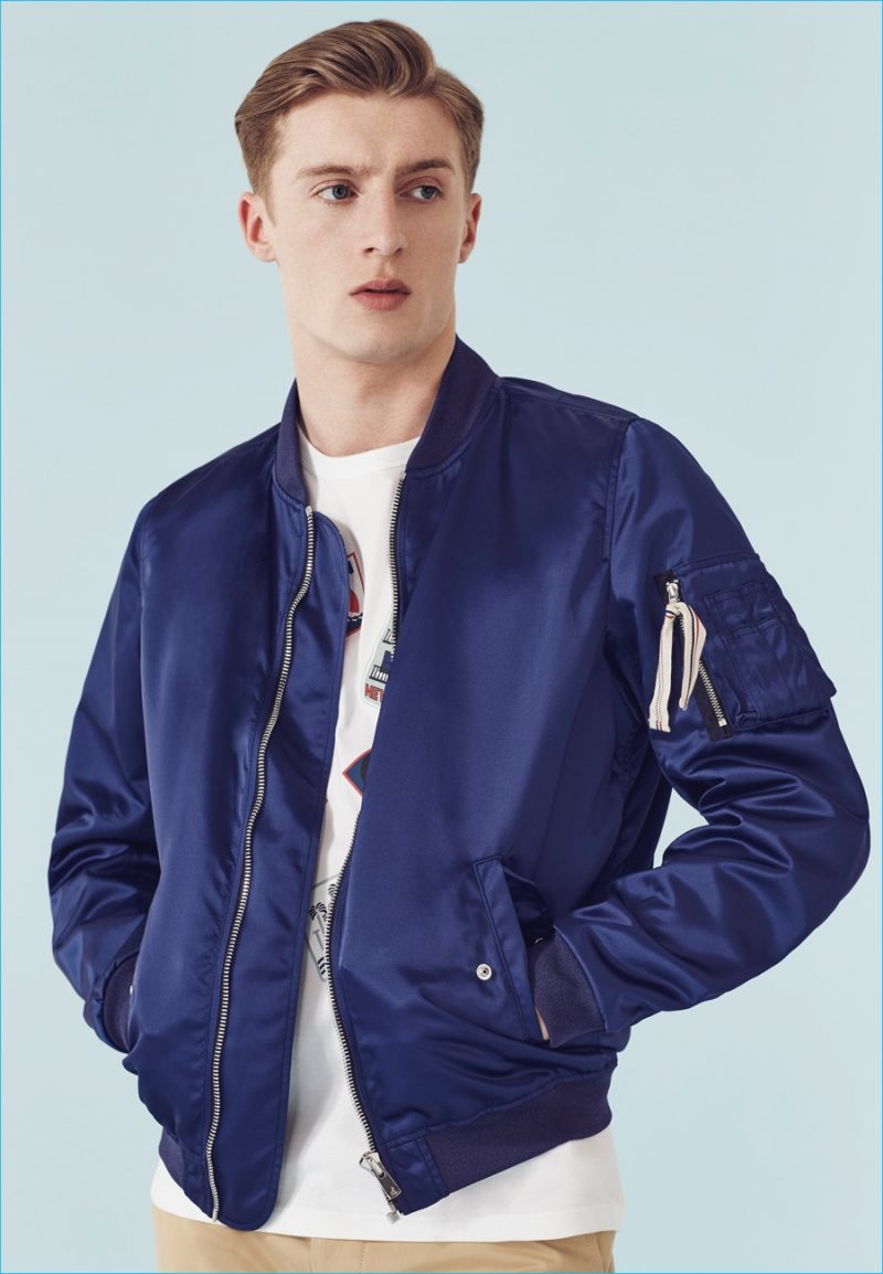 Maison Kitsuné for Mr Porter Satin Bomber Jacket