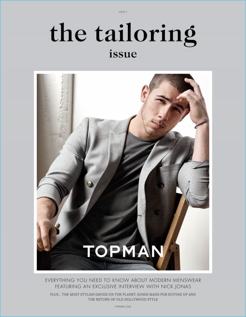 Nick Jonas covers Topman's The Tailoring issue.